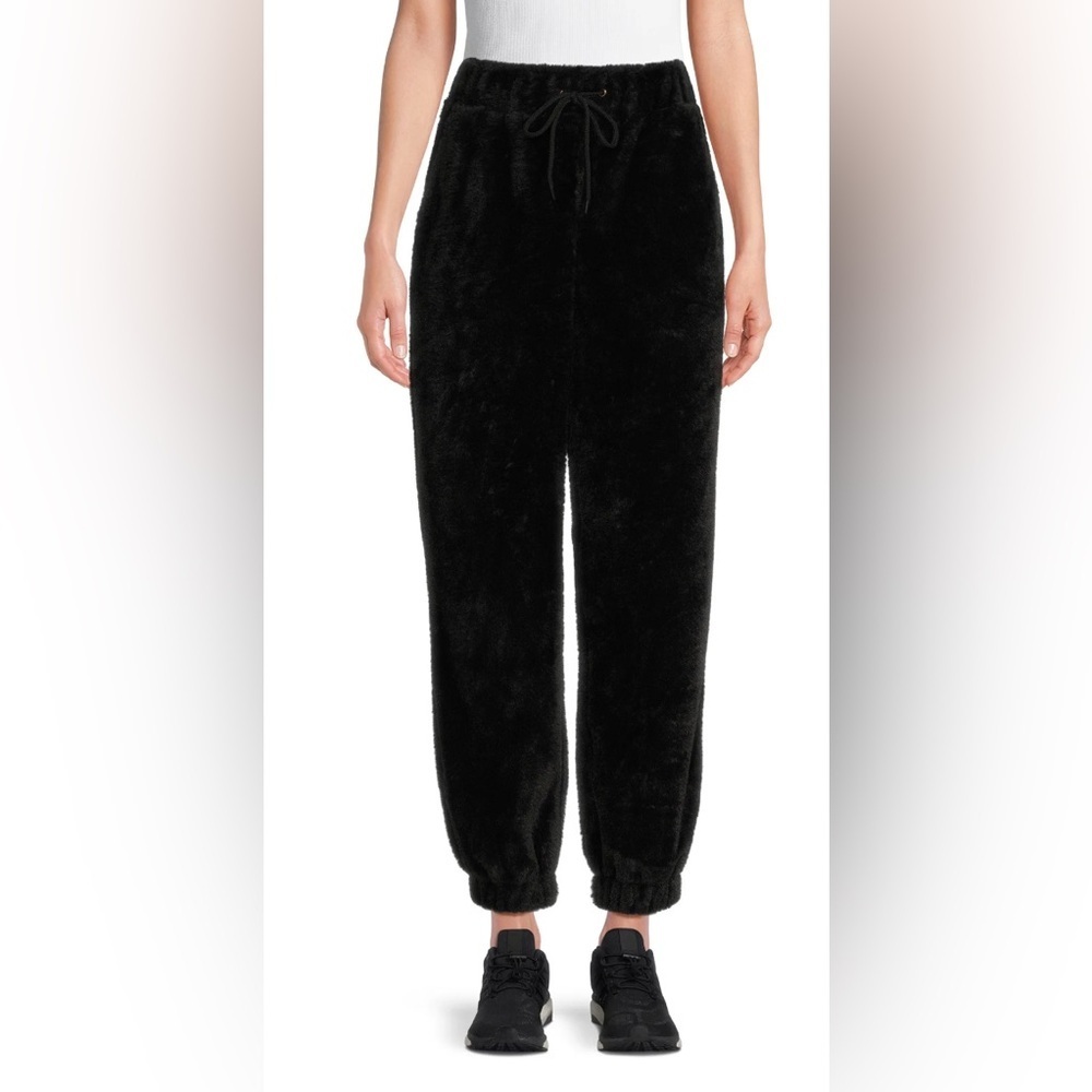 No Boundaries Black Faux Fur Joggers